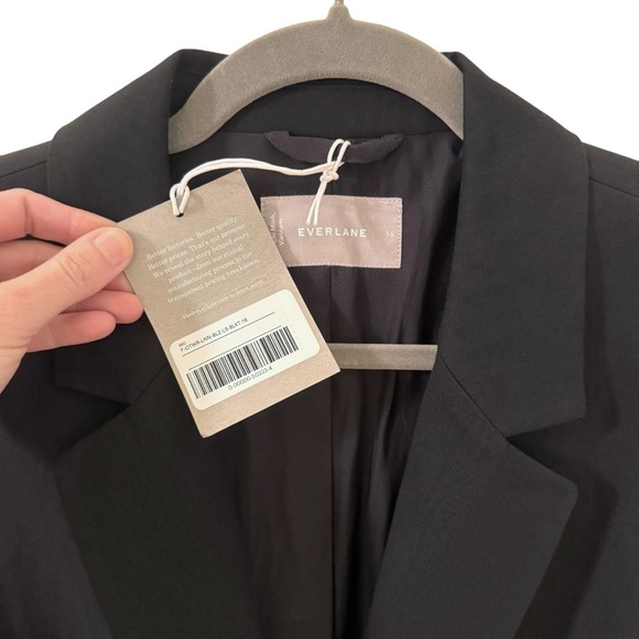 NWT Everlane Oversized Black Linen Blend Blazer Size 16 - Picture 11 of 16